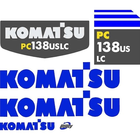 Aftermarket Decal Set for Komatsu PC 138USLC Excavator KMPC138USLCDECALSET